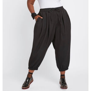 Dubgee by Whoopi Black Capri Oversized Joggers Size Large NWT
